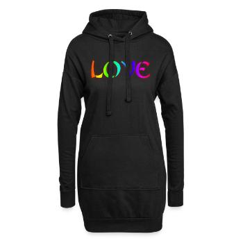 Love - Hoodie-Kleid - Schwarz - Vorne