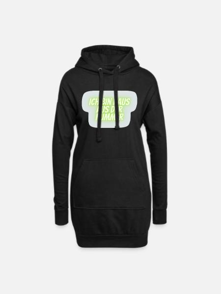 ich bin raus aus der Nummer - Hoodie-Kleid - Schwarz