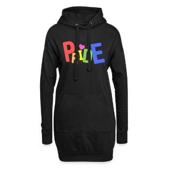 PRIDE Schriftzug - Hoodie-Kleid - Schwarz - Vorne