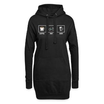 Coffee Bike Beer Awesome Designs T-Shirt - Hoodie-Kleid - Schwarz - Vorne