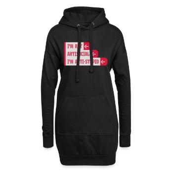 not antisocial anti stupid - Hoodie-Kleid - Schwarz - Vorne