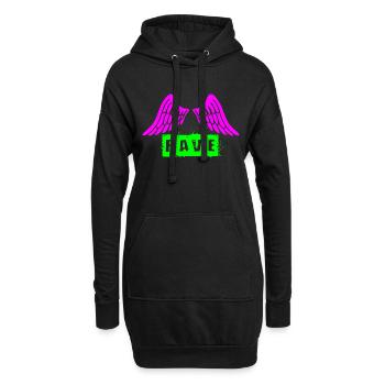 Rave - Hoodie-Kleid - Schwarz - Vorne