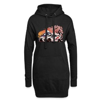 Driven Elegance – Japanische Autoliebhaber - Hoodie-Kleid - Schwarz - Vorne