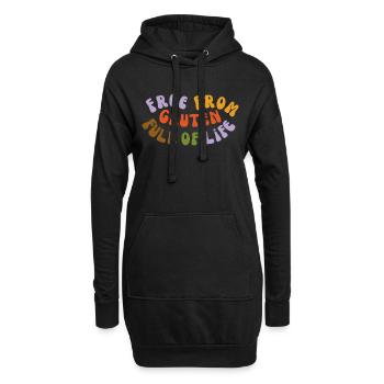 Free from gluten full of life V.2 - Hoodie-Kleid - Schwarz - Vorne