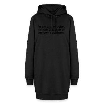 Designer Designerin Design 004 - Hoodie-Kleid - Schwarz - Vorne - AI Model Female 172 light (172cm)