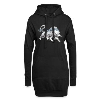 Stier Stierkopf Kopf Logo Steak Beast Gym Horn - Hoodie-Kleid - Schwarz - Vorne