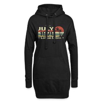 54. Juli Jubiläum Vintage Born 1970's Vibe - Hoodie-Kleid - Schwarz - Vorne