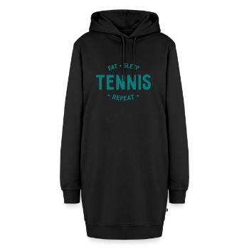 Manger dormir Tennis Répéter - Sweat-shirt à capuche long Femme - noir - Devant