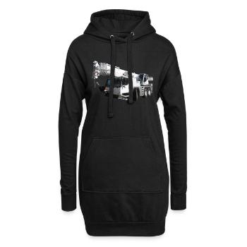 construction machine - Sweat-shirt à capuche long Femme - noir - Devant