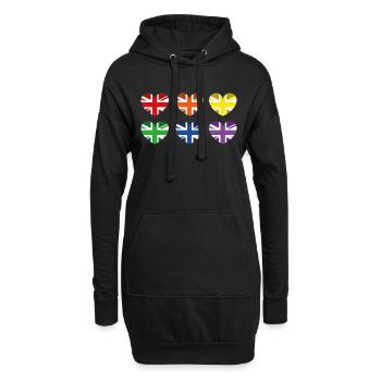BRITISCHE REGENBOGENFLAGGE - Hoodie-Kleid - Schwarz - Vorne