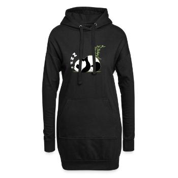 panda - Sweat-shirt à capuche long Femme - noir - Devant