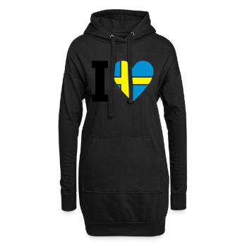 schweden_ilove_50 - Hoodie-Kleid - Schwarz - Vorne