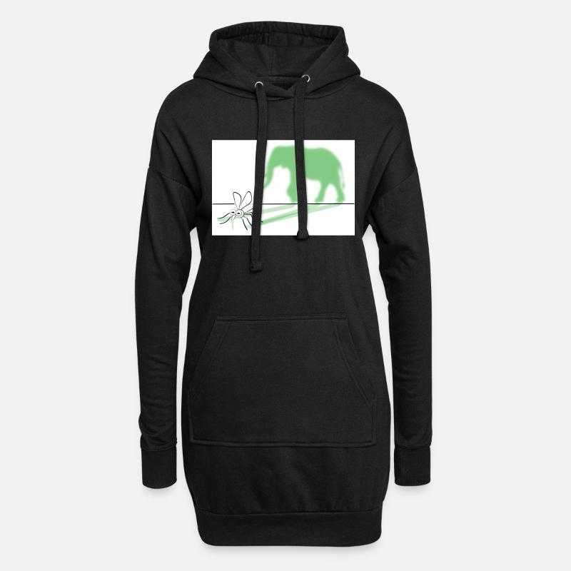 Aus einer Mücke einen Elefanten machen Zeichnung - Hoodie-Kleid - Schwarz