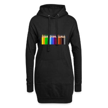 Crayons colorés - Sweat-shirt à capuche long Femme - noir - Devant