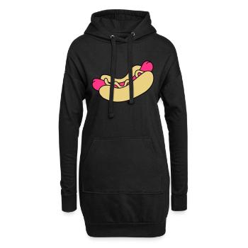 Hot-dog - Sweat-shirt à capuche long Femme - noir - Devant