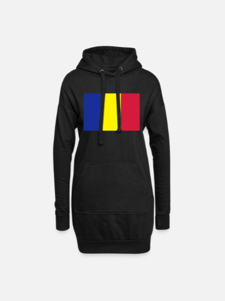 drapeau_roumanie - Hoodie-Kleid - Schwarz