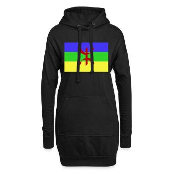 Drapeau flag Amazigh t-shirt - Sweat-shirt à capuche long Femme - noir - Devant
