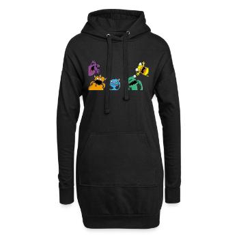 little_monsters_a_102013 - Sweat-shirt à capuche long Femme - noir - Devant