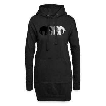 3 Elephants - Hoodie-Kleid - Schwarz - Vorne