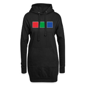 RGB - Hoodie-Kleid - Schwarz - Vorne