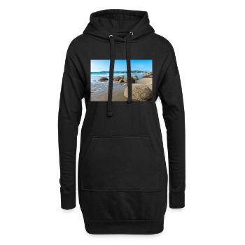 roches sphériques Moeraki Boulders Nouvelle-Zélande Otago - Sweat-shirt à capuche long Femme - noir - Devant