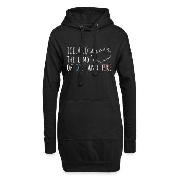 Carte islandaise - Iceland - Sort - Sweat-shirt à capuche long Femme - noir - Devant