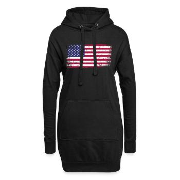 USA flag - Hoodie Dress - black - Front