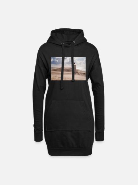 Sandsturm am Leuchtturm - Hoodie-Kleid - Schwarz