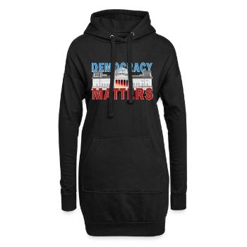 Demokratie Democracy Matters Bundestag Berlin - Sweat-shirt à capuche long Femme - noir - Devant