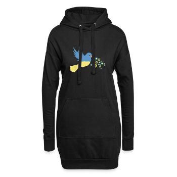 Frieden für die Ukraine - Hoodie-Kleid - Schwarz - Vorne