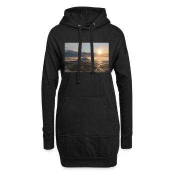 Glacier au lever du soleil - Sweat-shirt à capuche long Femme - noir - Devant