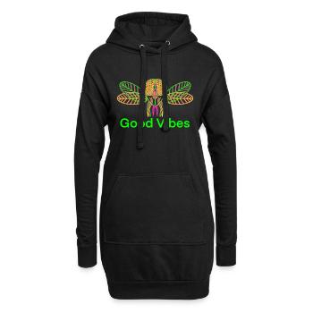 Neon Fly Disco Tenue - Sweat-shirt à capuche long Femme - noir - Devant
