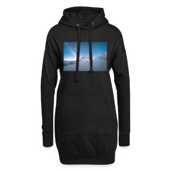 La galaxie de la Voie lactée au-dessus du mont Olympe en Grèce - Sweat-shirt à capuche long Femme - noir - Devant