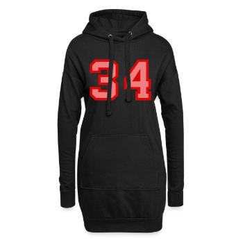 Coole Retro Retrostyle Jersey Nummer Rückennummer - Hoodie-Kleid - Schwarz - Vorne