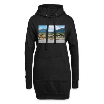 Nordfjordeid Panoramablick vom Hafen Norwegen - Hoodie-Kleid - Schwarz - Vorne