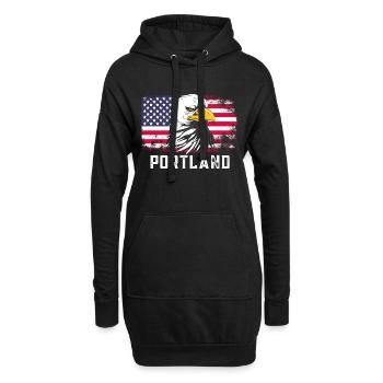 Portland - Hoodie-Kleid - Schwarz - Vorne