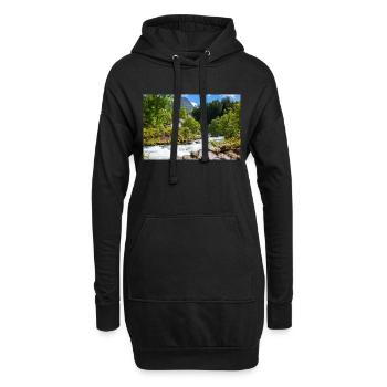 Geiranger panorama Storseterfossen Norwegen - Hoodie-Kleid - Schwarz - Vorne