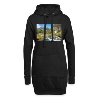 Geiranger panorama view from Storseterfossen - Hoodie-Kleid - Schwarz - Vorne