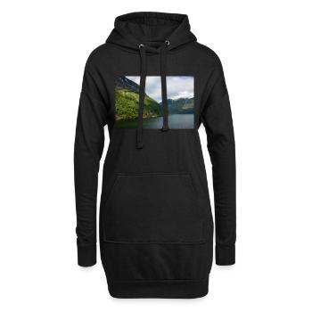Eingang der Geiranger Fjorde bei Geiranger - Hoodie-Kleid - Schwarz - Vorne