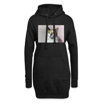 Die Katze - Hoodie-Kleid - Schwarz - Vorne