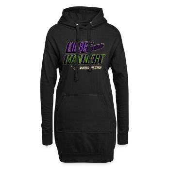 spaß müde süchtig zitat frühaufsteher kaffeesatz - Hoodie-Kleid - Schwarz - Vorne