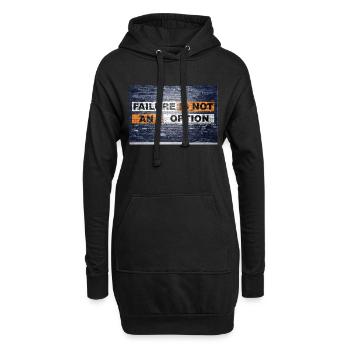 Scheitern ist keine Option zu sagen, Schriftzug Graffiti - Hoodie-Kleid - Schwarz - Vorne