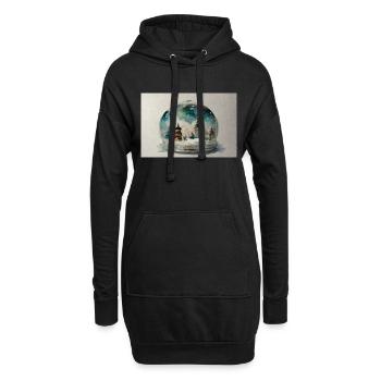 Noël 14 - Sweat-shirt à capuche long Femme - noir - Devant