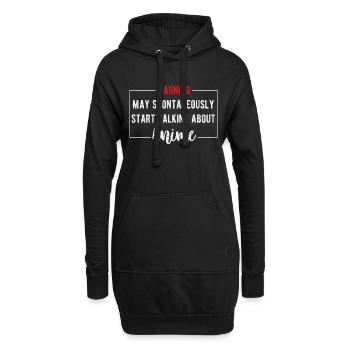 Warning May Spontaneously Start Talking About - Hoodie Dress - black - Front