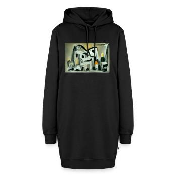 Who the fucXx is looking - abstrakt street wear - Hoodie-Kleid - Schwarz - Vorne