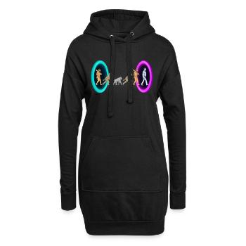 L’évolution à travers les portails - Sweat-shirt à capuche long Femme - noir - Devant