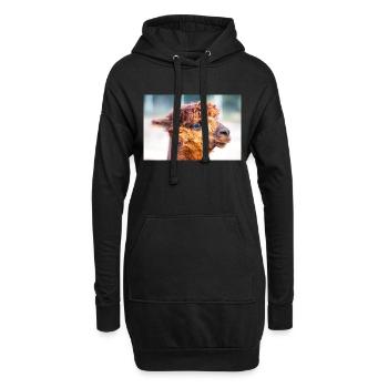 Alpaga (en allemand Alpaka) Vicugna pacos - Sweat-shirt à capuche long Femme - noir - Devant