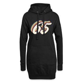65ème anniversaire vintage - Sweat-shirt à capuche long Femme - noir - Devant