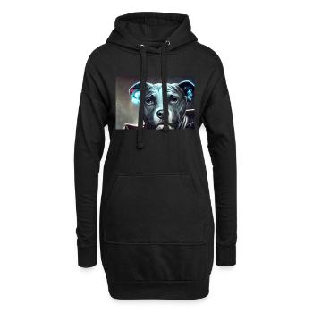 Sci-Fi Pitbull - Hoodie-Kleid - Schwarz - Vorne