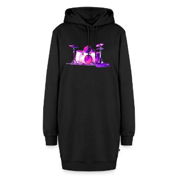 Batterie Batteur Musiciens Batteur - Sweat-shirt à capuche long Femme - noir - Devant